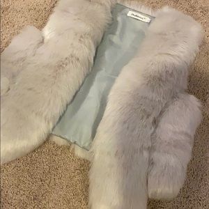 Faux fur silver vest size S/M